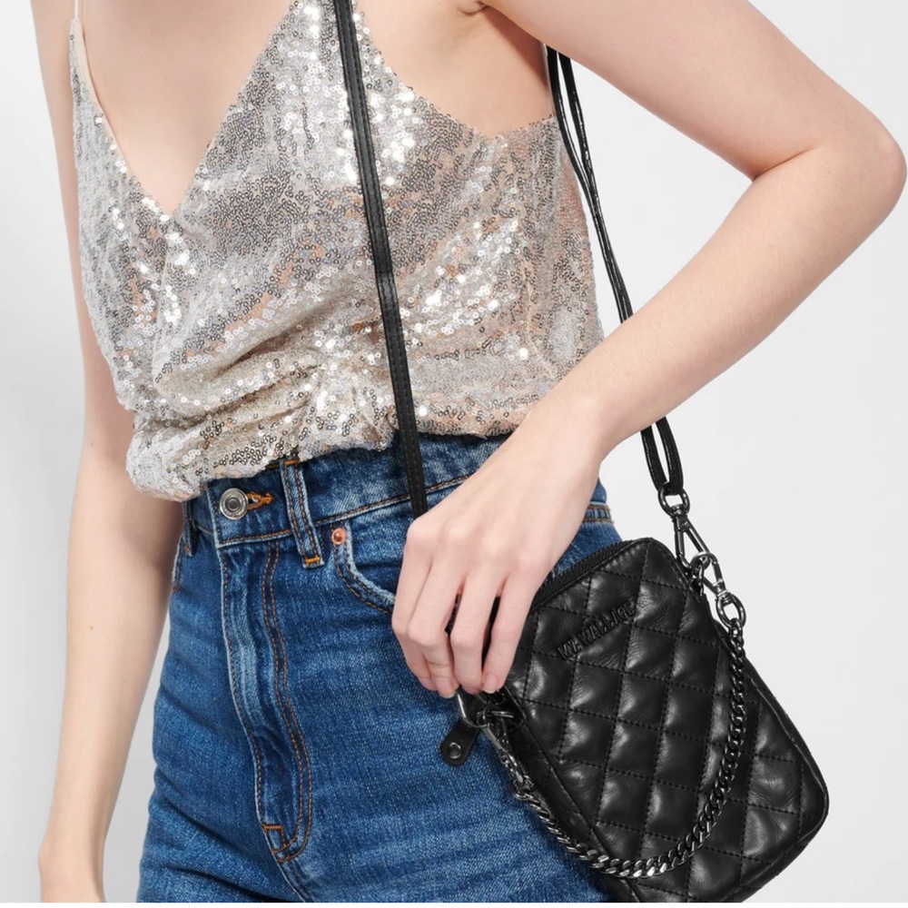 MZ WALLACE LEATHER Micro Crossbody Bag